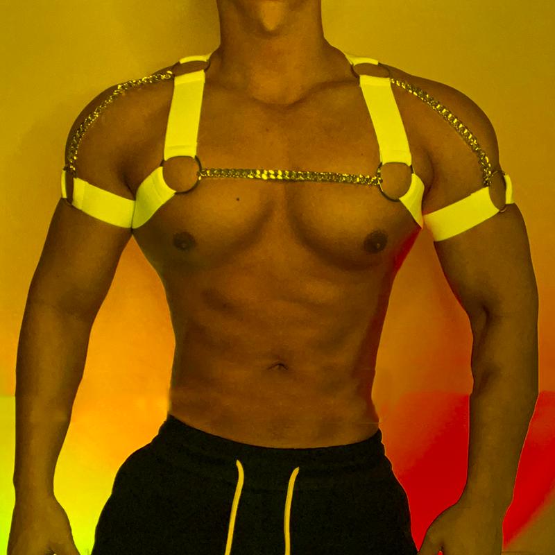 Men's Vests Muscle Man Pole Dance Costume Metal Chain Stretch Chest Strap Accessories Nightclub Gogo Dancer Outfit Dj Clubwear VDB4771Men's, White
Men's Vests Muscle Man Pole Dance Costume Metal Chain Stretch Chest Strap Accessories Nightclub Gogo Dancer Outfit Dj Clubwear VDB4771Men's, White