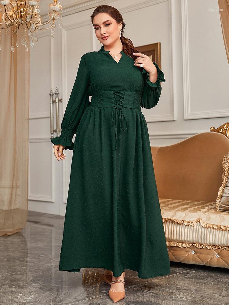 Plus Size Dresses Women Solid Color Pleated Slim Elegant Dress 2023 Commute Office Lady Casual Long Bubble Sleeve V-neck, Green
Plus Size Dresses Women Solid Color Pleated Slim Elegant Dress 2023 Commute Office Lady Casual Long Bubble Sleeve V-neck, Green