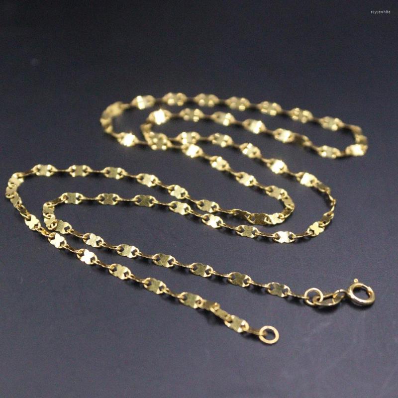 Chains Real 18K Yellow Gold Chain For Women Female 2mmW Flower Tiles Necklace 18''L Gift Jewelry Au750 Pure
Chains Real 18K Yellow Gold Chain For Women Female 2mmW Flower Tiles Necklace 18''L Gift Jewelry Au750 Pure