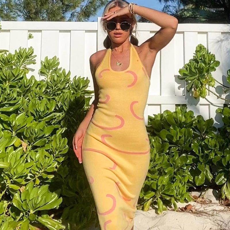 Casual Dresses Women Y2K Knitted Halter Neck E Girl Fashion Print Sexy Sleeveless Backless Skirt Summer Beach Bodycon Slim Midi Dress, Blue
Casual Dresses Women Y2K Knitted Halter Neck E Girl Fashion Print Sexy Sleeveless Backless Skirt Summer Beach Bodycon Slim Midi Dress, Blue