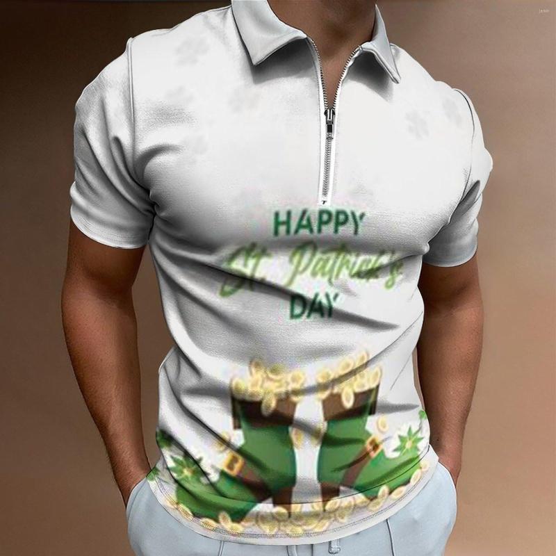Men's T Shirts Mens St Patricks Day Fashion Casual 3D Digital Print Lapel Zipper Short Sleeve Sportswear Street Vintage Men Clothes, Green
Men's T Shirts Mens St Patricks Day Fashion Casual 3D Digital Print Lapel Zipper Short Sleeve Sportswear Street Vintage Men Clothes, Green