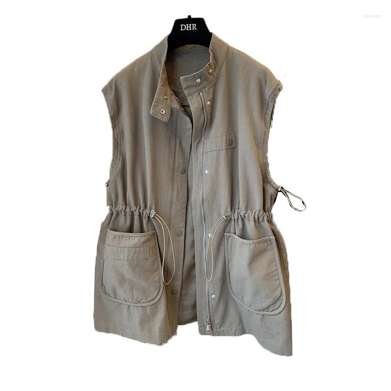 Women' Vests Fashion Design Women' Vest Korean Casual Loose Stitching Pockets Jacket Spring Autumn Coat Tooling Outerwear Female 2023, Khaki
Women' Vests Fashion Design Women' Vest Korean Casual Loose Stitching Pockets Jacket Spring Autumn Coat Tooling Outerwear Female 2023, Khaki