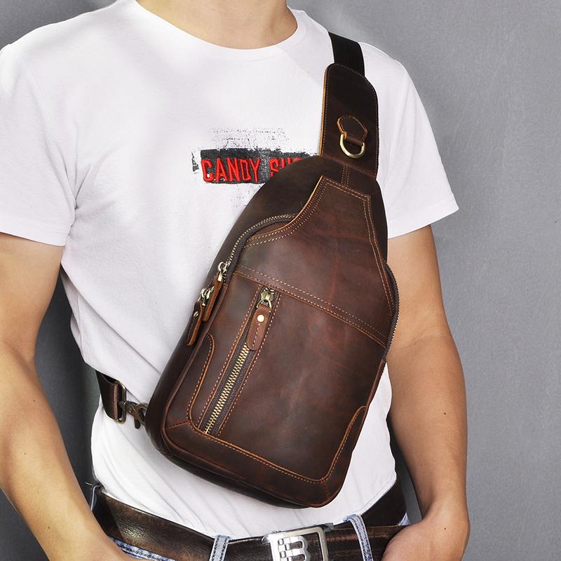 Waist Bags Top Quality Men Genuine Real Leather Vintage Fanny One Shoulder Chest Pack Design Sling Crossbody Bag Daypack 6601-d, Brown
Waist Bags Top Quality Men Genuine Real Leather Vintage Fanny One Shoulder Chest Pack Design Sling Crossbody Bag Daypack 6601-d, Brown