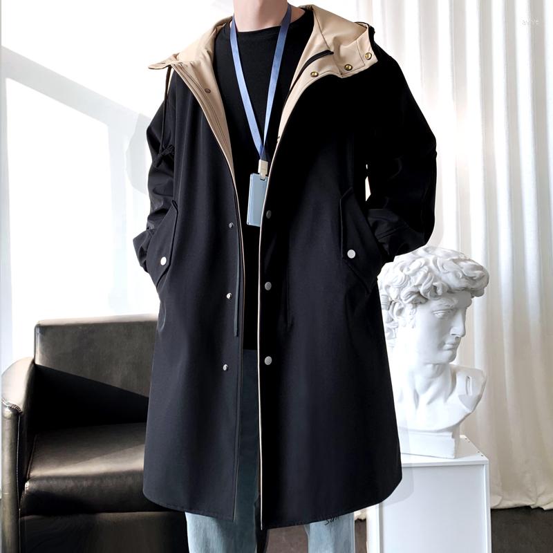 Men's Trench Coats Men Fashion Turn Down Collar Hooded Trenchcoat Autumn Single-breasted Loose Windbreaker Casual Overcoat Fake Two Piece, Dark grey
Men's Trench Coats Men Fashion Turn Down Collar Hooded Trenchcoat Autumn Single-breasted Loose Windbreaker Casual Overcoat Fake Two Piece, Dark grey