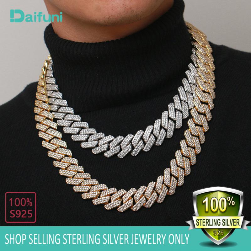 Chains 925 Sterling Silver Setting Cuban Moissanite Diamond Link Miami Chain Necklace For Mens Singer Style Rap Hip-Hop JewelryChains
Chains 925 Sterling Silver Setting Cuban Moissanite Diamond Link Miami Chain Necklace For Mens Singer Style Rap Hip-Hop JewelryChains