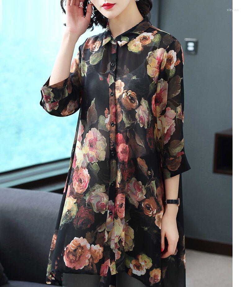 Women's Blouses Loose Women Spring Summer Dress Shirts Lady Fashion Casual 3/4 Sleeve Turn-down Collar Floral Printing Single-breasted Tunic, Picture color
Women's Blouses Loose Women Spring Summer Dress Shirts Lady Fashion Casual 3/4 Sleeve Turn-down Collar Floral Printing Single-breasted Tunic, Picture color