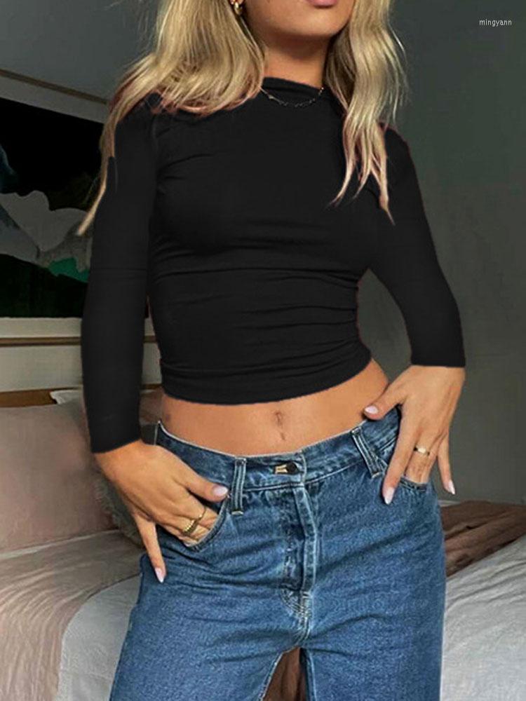 Women's T Shirts Summer Backless Bandage Solid T-shirts Women Fashion Front Or Back Wear Slim Cropped Tee Shirt Tops SZMG-Y22TP416, Dark green
Women's T Shirts Summer Backless Bandage Solid T-shirts Women Fashion Front Or Back Wear Slim Cropped Tee Shirt Tops SZMG-Y22TP416, Dark green