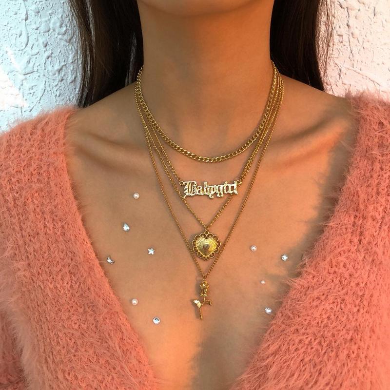 Pendant Necklaces Alloy Rose Heart Pendants For Women Gold Color Layered Necklace Female 2023 Fashion Jewelry Hip Hop
Pendant Necklaces Alloy Rose Heart Pendants For Women Gold Color Layered Necklace Female 2023 Fashion Jewelry Hip Hop