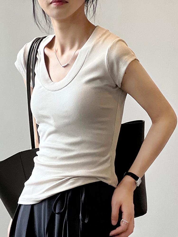 Women's T Shirts Solid Slim Elastic Women T-Shirts Summer 2023 Short-Sleeved Vintage Female Pulls Tops Tees OutwearWomen's, White
Women's T Shirts Solid Slim Elastic Women T-Shirts Summer 2023 Short-Sleeved Vintage Female Pulls Tops Tees OutwearWomen's, White