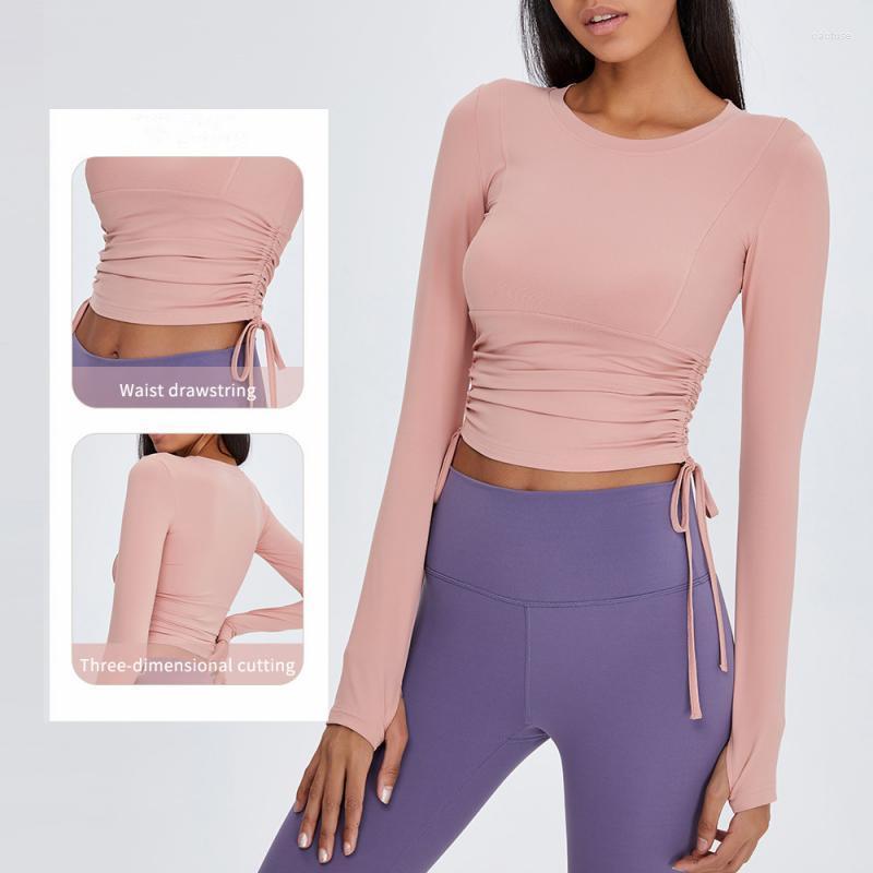 Active Shirts Long Sleeve Yoga Tops For Women Quick Dry Workout Side Drawstring Ruched Slim Sports Gym Top, Quicksand powder
Active Shirts Long Sleeve Yoga Tops For Women Quick Dry Workout Side Drawstring Ruched Slim Sports Gym Top, Quicksand powder