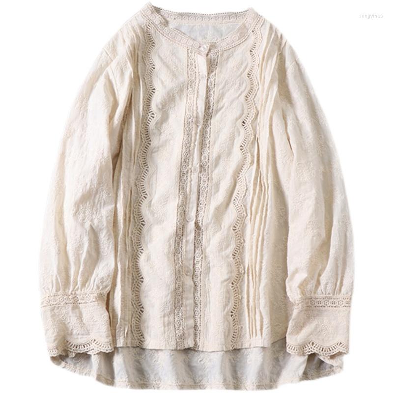 Women's Blouses Forest Mori Girl Lace Embroidered Pure Cotton Spring Pleat Doll Shirt Lolita Long Sleeve Basic Tops Women Blusas Femininas, White
Women's Blouses Forest Mori Girl Lace Embroidered Pure Cotton Spring Pleat Doll Shirt Lolita Long Sleeve Basic Tops Women Blusas Femininas, White