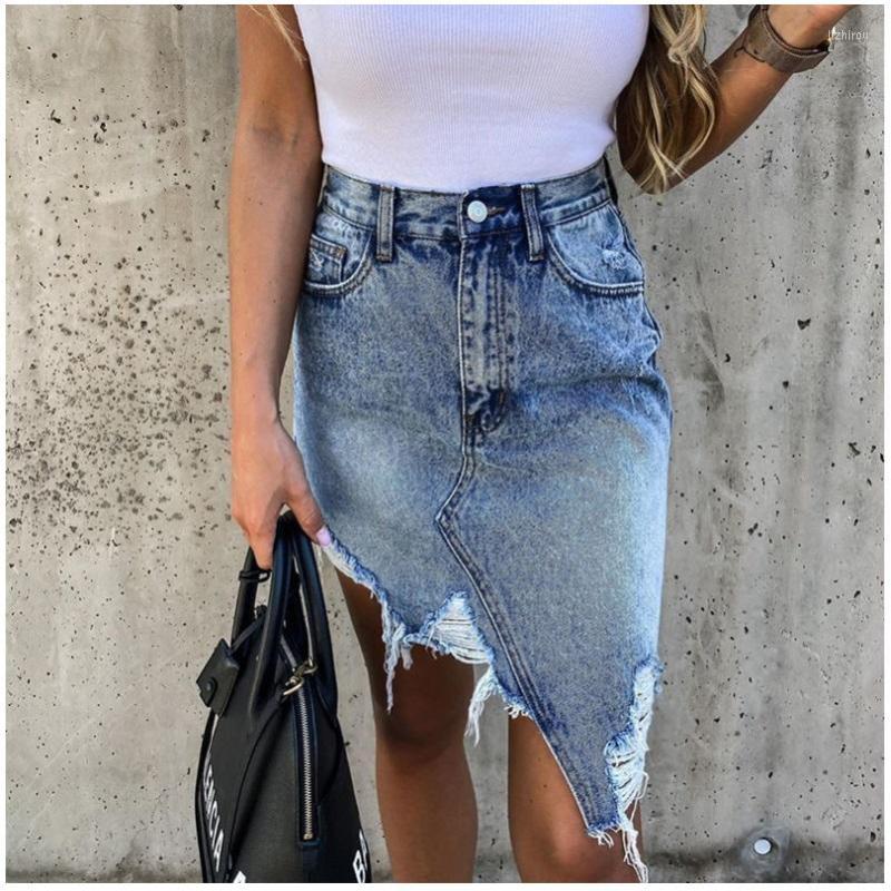 Skirts Brand Woman Trendy Retro Washed Irregular Denim Skirt Female Summer High Waist Elastic Bodycon Hip Saia Jeans
Skirts Brand Woman Trendy Retro Washed Irregular Denim Skirt Female Summer High Waist Elastic Bodycon Hip Saia Jeans