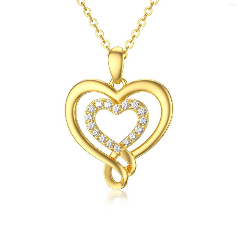 Chains YFN 14K Real Gold Heart Necklace For Women Yellow Love Pendant Cubic Zirconia Jewerly Gifts Mom Wife
Chains YFN 14K Real Gold Heart Necklace For Women Yellow Love Pendant Cubic Zirconia Jewerly Gifts Mom Wife