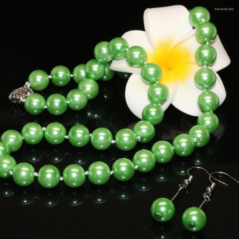 Necklace Earrings Set Wholesale Fashion Women Party Gifts 10mm Round Green Imitation Pearl Shell Beads Jewelry 18inch B2349, Picture shown
Necklace Earrings Set Wholesale Fashion Women Party Gifts 10mm Round Green Imitation Pearl Shell Beads Jewelry 18inch B2349, Picture shown