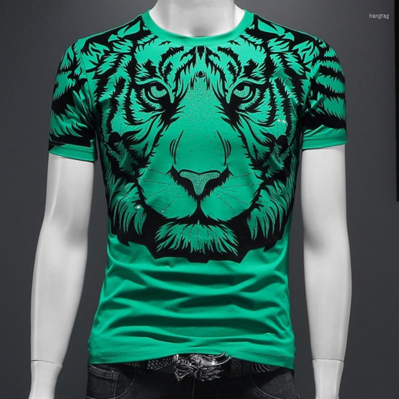 Men's T Shirts Rhinestone Tiger Print Tee Homme Summer Flocking Men Short-sleeved Tshirt Casual Breathable Camisetas Hombre Poleras, Black
Men's T Shirts Rhinestone Tiger Print Tee Homme Summer Flocking Men Short-sleeved Tshirt Casual Breathable Camisetas Hombre Poleras, Black