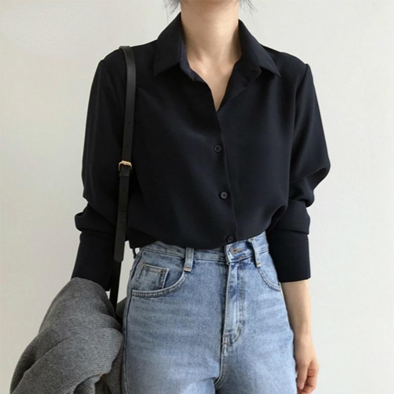 Women' Blouses & Shirts Shirt Classic Chiffon Blouse Female Loose Long Sleeve Lady Simple Style Tops Clothes BlusasWomen, Black
Women' Blouses & Shirts Shirt Classic Chiffon Blouse Female Loose Long Sleeve Lady Simple Style Tops Clothes BlusasWomen, Black