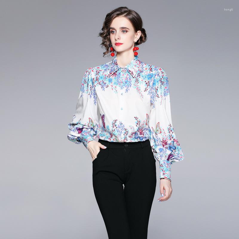 Women's Blouses Puff Sleeves Chemise Femme Blue Floral Print White Blouse Women Causal Haut Camisas De Mujer Full Long Blusas Y
Women's Blouses Puff Sleeves Chemise Femme Blue Floral Print White Blouse Women Causal Haut Camisas De Mujer Full Long Blusas Y
