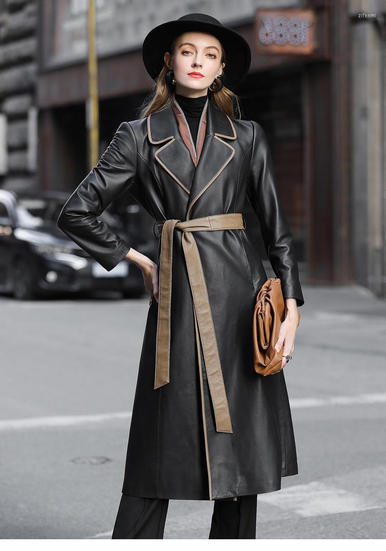 Women's Leather 2023 Genuine Jacket For Women Fall Winter Sheepskin Jackets Belt Coats Trench Long Coat Chaqueta Cuero Mujer, Black
Women's Leather 2023 Genuine Jacket For Women Fall Winter Sheepskin Jackets Belt Coats Trench Long Coat Chaqueta Cuero Mujer, Black