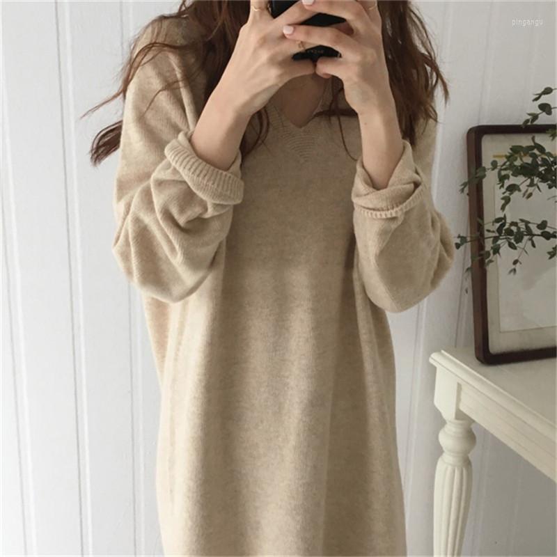 Casual Dresses Knitted Oversized Dress Sweater Loose Woman Long Korean Autumn Women V Neck Elegant Basic Vestidos, Blue
Casual Dresses Knitted Oversized Dress Sweater Loose Woman Long Korean Autumn Women V Neck Elegant Basic Vestidos, Blue