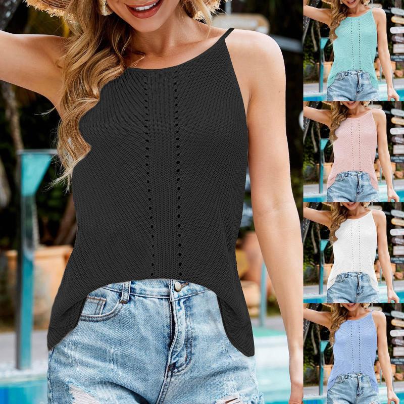 Women' Tanks Spring And Summer Camisole Stitching Contrast Color Knitted Loose Casual O Neck Vest Tank Top For Women Clothing, Black
Women' Tanks Spring And Summer Camisole Stitching Contrast Color Knitted Loose Casual O Neck Vest Tank Top For Women Clothing, Black
