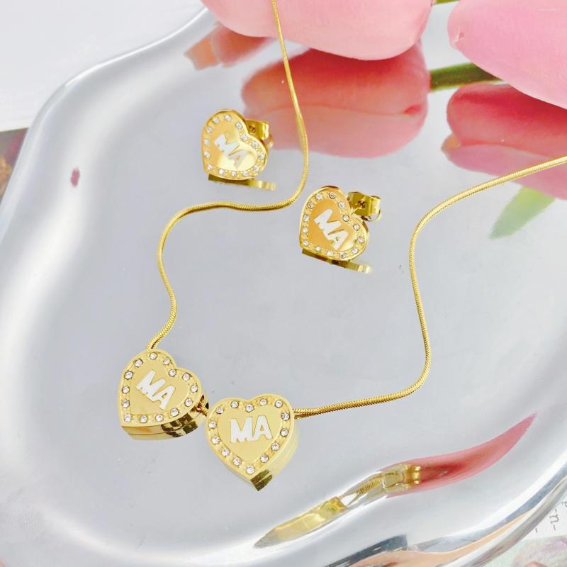 Necklace Earrings Set Heart Pendant Necklaces Mothers Day Jewelry Minimalist Mama Gold Plated Stainless Steel, Picture shown
Necklace Earrings Set Heart Pendant Necklaces Mothers Day Jewelry Minimalist Mama Gold Plated Stainless Steel, Picture shown