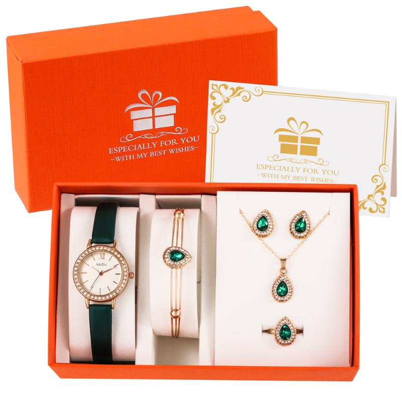 Wristwatches Water Drop Necklace Earrings Jewelry Ladies Watch 5PCS Set Fashion Women's Luxury Leather Band Quartz WristWatch Reloj Muje, Watch set0053
Wristwatches Water Drop Necklace Earrings Jewelry Ladies Watch 5PCS Set Fashion Women's Luxury Leather Band Quartz WristWatch Reloj Muje, Watch set0053