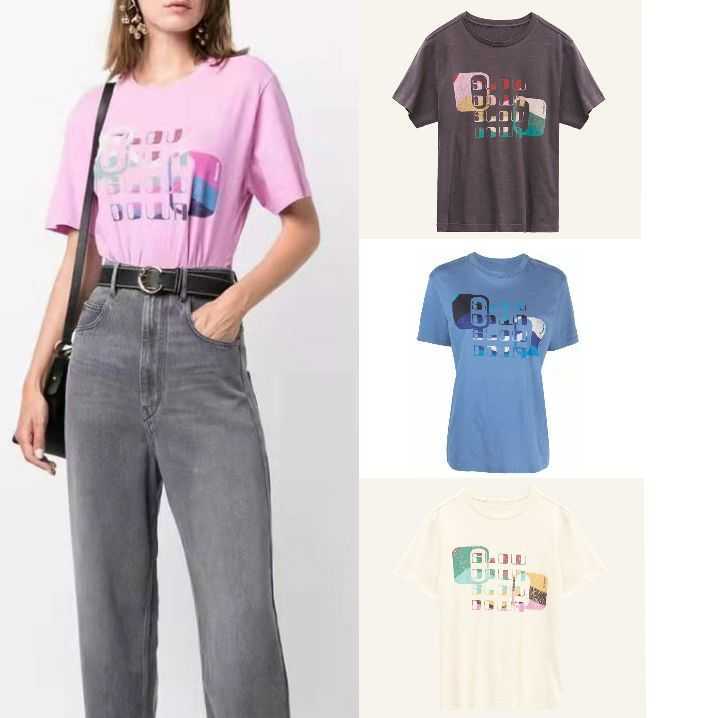 Isabel Marant Women Designer T shirt Letter Color Blocking Printing Cotton Round Neck Short Sleeve Fashion Tops Women T-shirt Spring and Summer New, Meifen
Isabel Marant Women Designer T shirt Letter Color Blocking Printing Cotton Round Neck Short Sleeve Fashion Tops Women T-shirt Spring and Summer New, Meifen