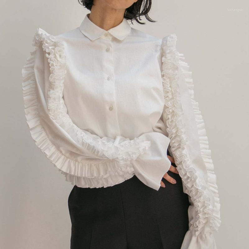 Women' Blouses Neploe Japanese Sweet All-match Women Shirt 2023 Spring Design Patchwork Lapel Ruffle Sleeve Fresh Blusas Tops, White
Women' Blouses Neploe Japanese Sweet All-match Women Shirt 2023 Spring Design Patchwork Lapel Ruffle Sleeve Fresh Blusas Tops, White