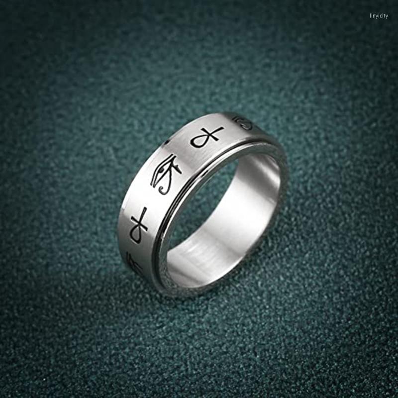 Wedding Rings Men Women Egyptian Eye Of Horus For Cross Rotating Fine Tuning 8MM Stainless Steel Ring Fashion Jewelry Birthday Gift
Wedding Rings Men Women Egyptian Eye Of Horus For Cross Rotating Fine Tuning 8MM Stainless Steel Ring Fashion Jewelry Birthday Gift