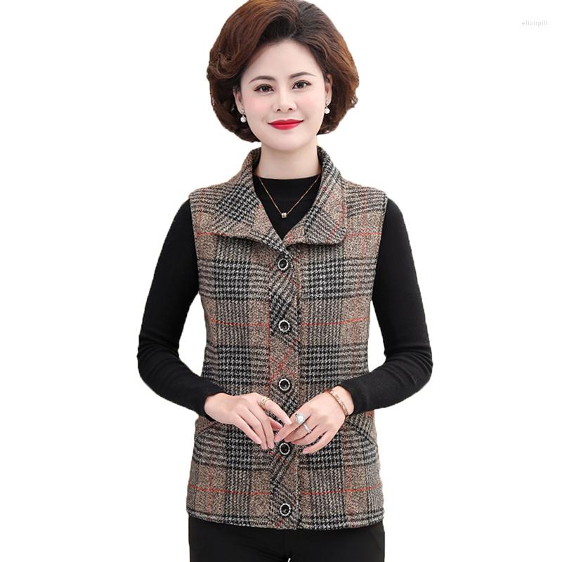 Women's Vests Middle-Aged Elderly Ladies Vest 2023 Spring Autumn Women Woolen Waistcoat Coat Single-Breasted Sleeveless Plaid Jacket 5XL, Khaki
Women's Vests Middle-Aged Elderly Ladies Vest 2023 Spring Autumn Women Woolen Waistcoat Coat Single-Breasted Sleeveless Plaid Jacket 5XL, Khaki