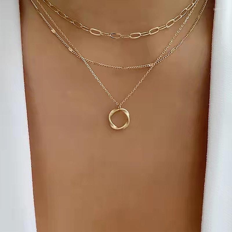 Pendant Necklaces Stainless Steel Round Geometric Plated Gold Chain Long Necklace Jewellery Three Layer Pendants For Women
Pendant Necklaces Stainless Steel Round Geometric Plated Gold Chain Long Necklace Jewellery Three Layer Pendants For Women