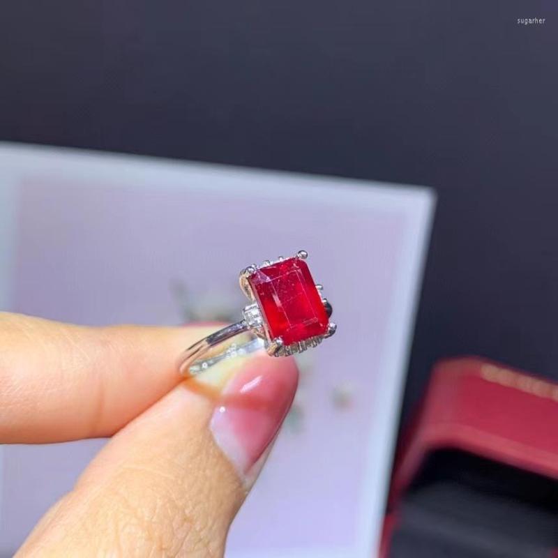 Cluster Rings 2023Fine Jewelry S925 Sterling Silver Inlaid Natural Ruby Ring Support Test 6x8 Mm Size Gemstone Noble Character Good Gift
Cluster Rings 2023Fine Jewelry S925 Sterling Silver Inlaid Natural Ruby Ring Support Test 6x8 Mm Size Gemstone Noble Character Good Gift