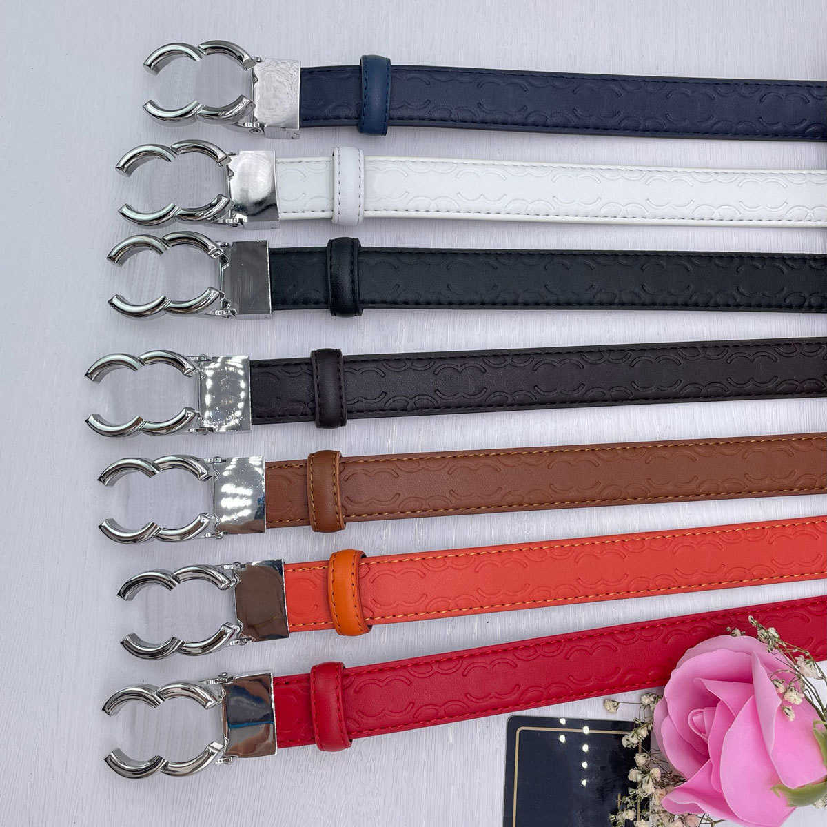 

Fashion Brand Women Belt Classic Designer Belt Gold Silver Letter Buckle Belts Men Womens Jeans Dress Waistband Width 2.5cm Wholesale, As pic