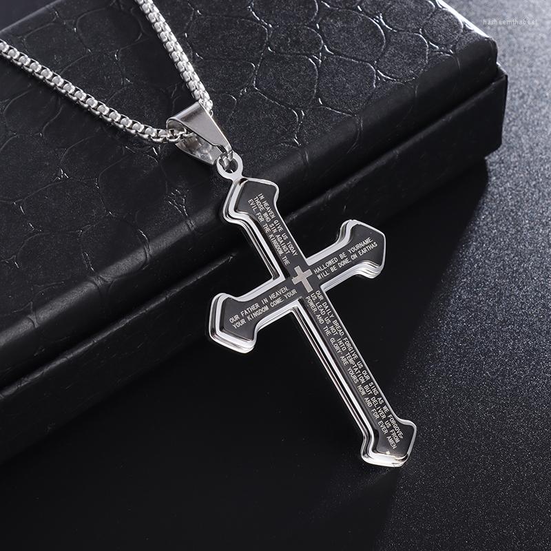 Pendant Necklaces Men's Exquisite Stainless Steel Cross Necklace Punk Fashion Christian Bible Poetry Amulet Jewelry Gift
Pendant Necklaces Men's Exquisite Stainless Steel Cross Necklace Punk Fashion Christian Bible Poetry Amulet Jewelry Gift