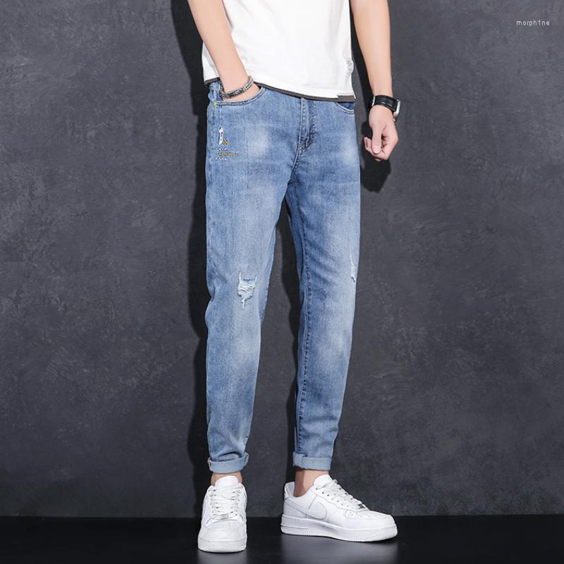Men's Jeans Y2k Streetwear For Men High Street Fashion Clothing Slim Ripped Mid Waist Cropped, Blue
Men's Jeans Y2k Streetwear For Men High Street Fashion Clothing Slim Ripped Mid Waist Cropped, Blue