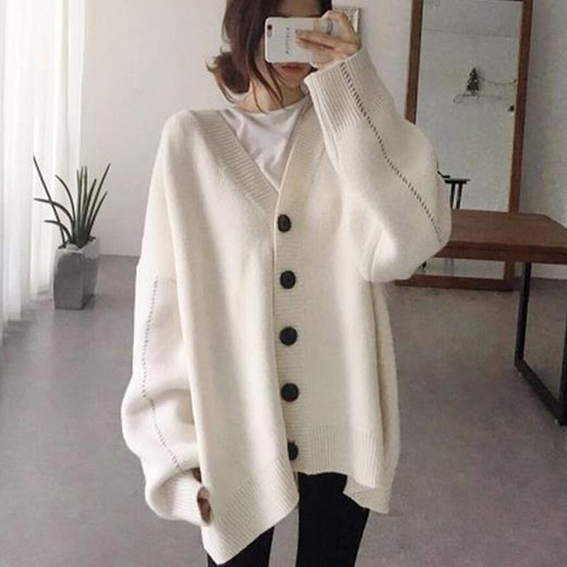 Women's Knits & Tees Knitted Sweater Women V Neck Long Sleeve Solid Color Cardigan Sweaters Vintage Harajuku Casual Loose Tops Fashion DD236
Women's Knits & Tees Knitted Sweater Women V Neck Long Sleeve Solid Color Cardigan Sweaters Vintage Harajuku Casual Loose Tops Fashion DD236