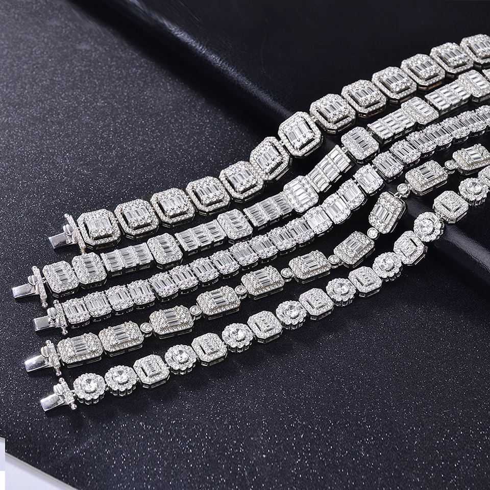 Jewelry Tennis Bracelet 925 Silver Zircon Diamond Hip Hop Gold Moissanite Silver Tennis Bracelet for Men
Jewelry Tennis Bracelet 925 Silver Zircon Diamond Hip Hop Gold Moissanite Silver Tennis Bracelet for Men