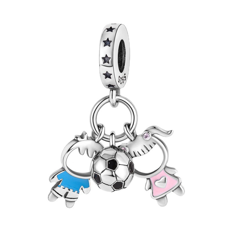 The New Popular 925 Sterling Silver Designer S925 Snake Angel Mother Family Heart Series Of Shiny Beads Charm Bracelet Women DIY Jewelry
