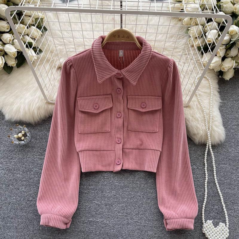 Women' Blouses Gentle Style Corduroy Long Sleeved Coat Fashionable Short Shirt Cardigan Top Women Autumn Winter Women' Clothing 2023, Khaki
Women' Blouses Gentle Style Corduroy Long Sleeved Coat Fashionable Short Shirt Cardigan Top Women Autumn Winter Women' Clothing 2023, Khaki