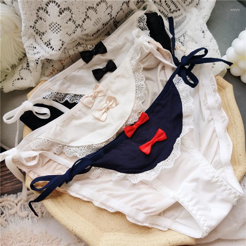 Women's Panties The Maid Plays Role Of Sexy Cute Lace-up Ice Silk Color Matching Low-waisted Female Underpants Bowknot Lolita WOMEN, Black
Women's Panties The Maid Plays Role Of Sexy Cute Lace-up Ice Silk Color Matching Low-waisted Female Underpants Bowknot Lolita WOMEN, Black