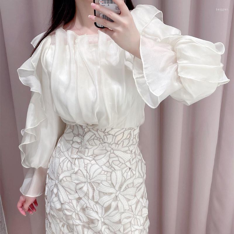 Women' Blouses Neploe Japanese Chiffon O Neck Blusas Mujer 2023 Spring Solid Color Ruffle Layered Flare Sleeve Shirt Glossy Short, Black
Women' Blouses Neploe Japanese Chiffon O Neck Blusas Mujer 2023 Spring Solid Color Ruffle Layered Flare Sleeve Shirt Glossy Short, Black