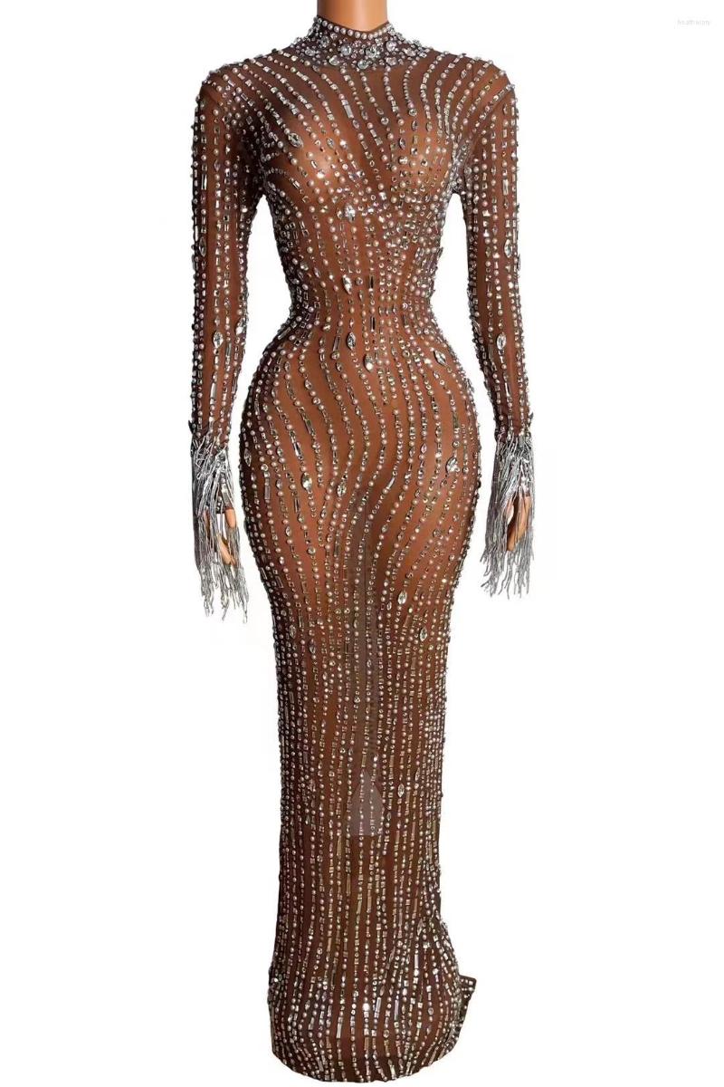 Stage Wear Sexy Sparkly Rhinestones Transparent Fringes Sleeves Dress Evening Birthday Celebrate Dance Women See Through, Picture
Stage Wear Sexy Sparkly Rhinestones Transparent Fringes Sleeves Dress Evening Birthday Celebrate Dance Women See Through, Picture