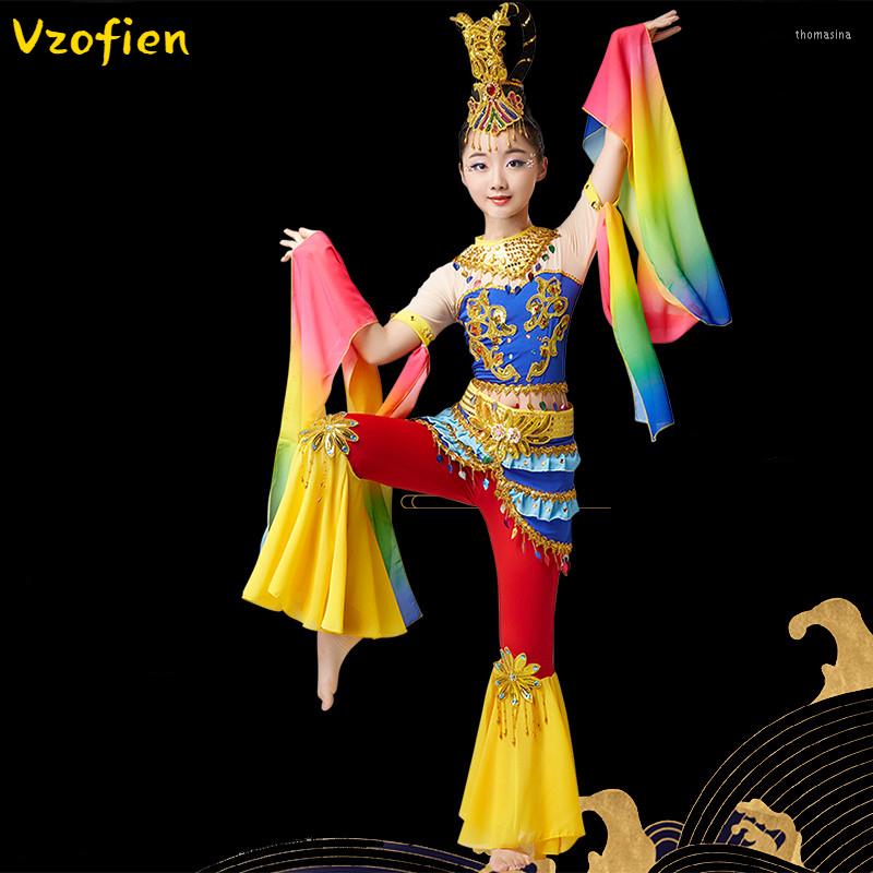Stage Wear Children Classical Dance Rebounds Pipa Performance National Costumes Elegant Traditional Folk Hmong Dunhuang Oriental Outfit, Full sets
Stage Wear Children Classical Dance Rebounds Pipa Performance National Costumes Elegant Traditional Folk Hmong Dunhuang Oriental Outfit, Full sets