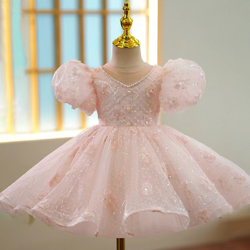 Lovely pink Wedding Flower Girl Dresses Sheer Neck Ball Gown Kids Birthday Party Gowns cap sleeves Beaded Bow Tie Toddler Pageant Wears first communion dresses
Lovely pink Wedding Flower Girl Dresses Sheer Neck Ball Gown Kids Birthday Party Gowns cap sleeves Beaded Bow Tie Toddler Pageant Wears first communion dresses