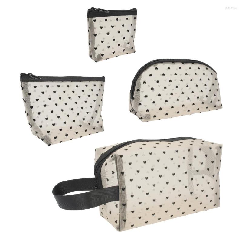 Cosmetic Bags 4pcs/Set Women's Heart Transparent Mesh Travel Organizer Portable Wash Makeup Small Large Toiletry Beauty Kit Bag
Cosmetic Bags 4pcs/Set Women's Heart Transparent Mesh Travel Organizer Portable Wash Makeup Small Large Toiletry Beauty Kit Bag
