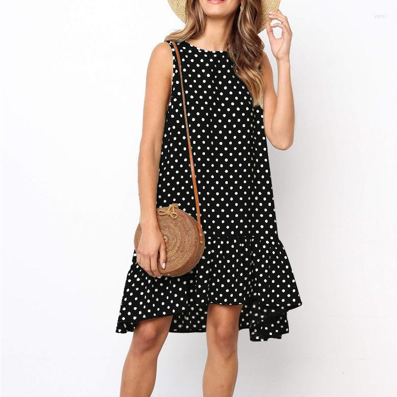 Casual Dresses Women Polka Dot Printed Beach Dress Ladies Sleeveless Loose Round Neck 2023 Female Ruffles High Waist Summer, Blue
Casual Dresses Women Polka Dot Printed Beach Dress Ladies Sleeveless Loose Round Neck 2023 Female Ruffles High Waist Summer, Blue