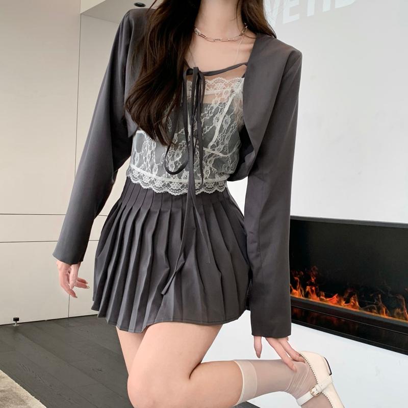 Work Dresses Korean Sweet Girl Cardigan Pleated Dress Lace Vest Three-piece Suit Sets Female Summer 2023, Tank
Work Dresses Korean Sweet Girl Cardigan Pleated Dress Lace Vest Three-piece Suit Sets Female Summer 2023, Tank