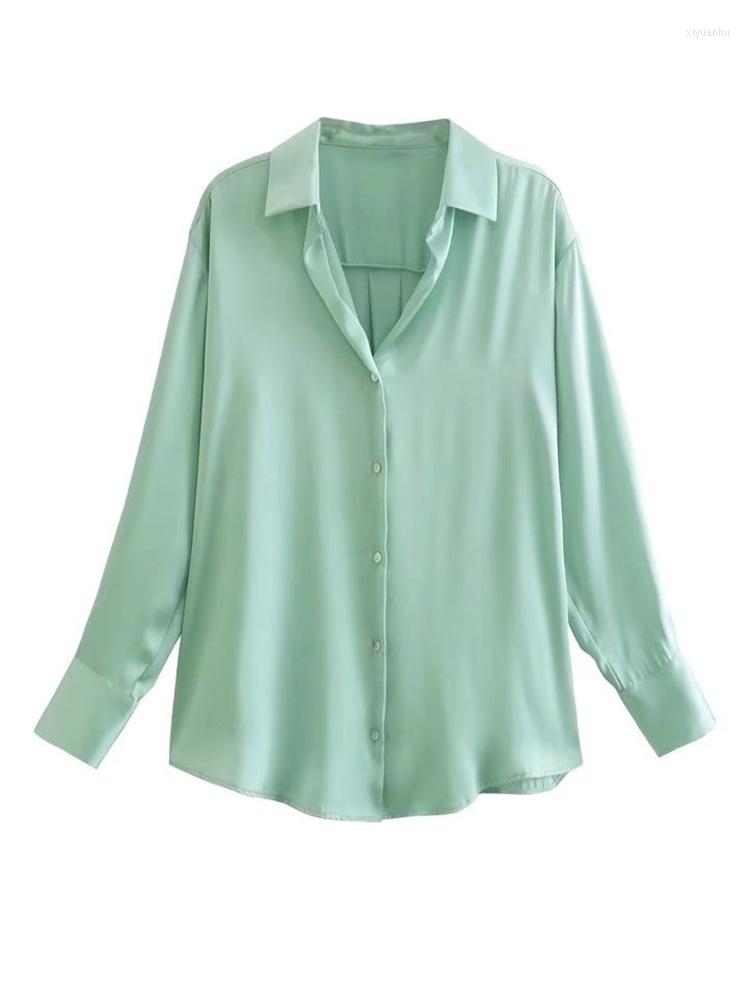 Women's Blouses Lapel Fashion Casual Soft Touch Shirts Women Vintage Long Sleeve Button-up Female Blusas Chic Tops, Green
Women's Blouses Lapel Fashion Casual Soft Touch Shirts Women Vintage Long Sleeve Button-up Female Blusas Chic Tops, Green