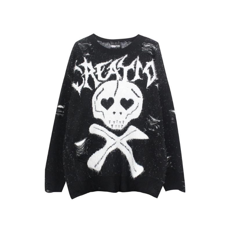 Men's Sweaters 2023 Dark Streetwear Skull Jacquard Hole Ripped Punk Men Oversize Knitted Sweater Hip Hop Black Women Pullovers Vintage Cloth
Men's Sweaters 2023 Dark Streetwear Skull Jacquard Hole Ripped Punk Men Oversize Knitted Sweater Hip Hop Black Women Pullovers Vintage Cloth