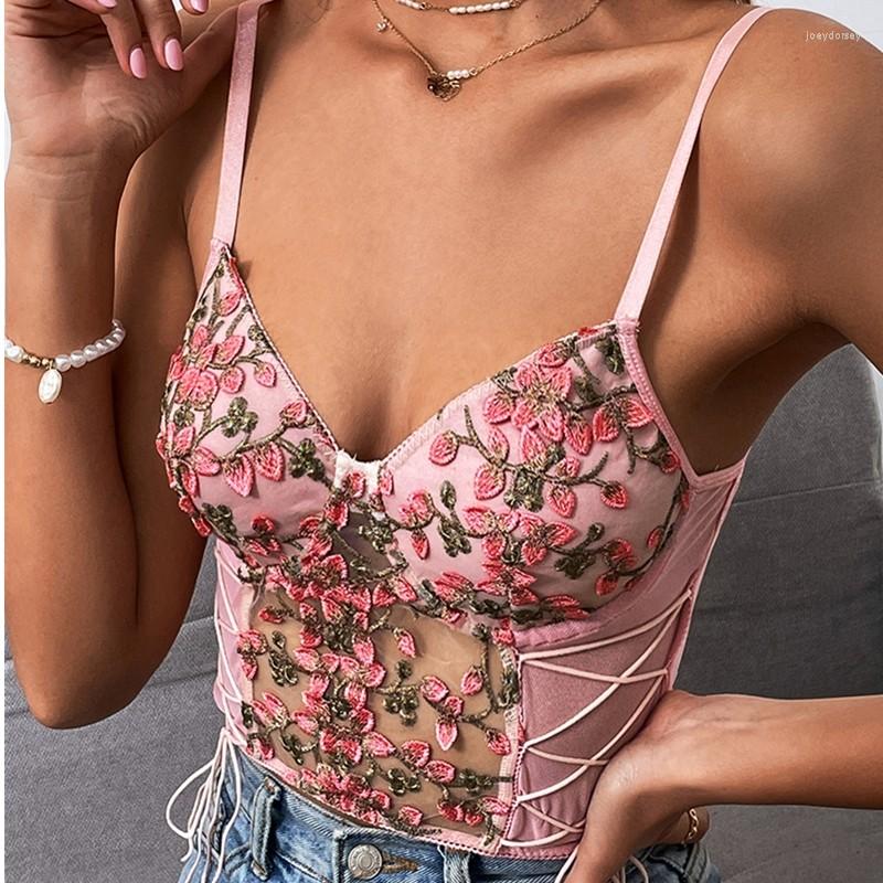 Women' Tanks Women Sexy Pink Tank Top Flower Embroidery V-neck Summer Slim Camisole Female Tie-Up Crop Tops Vest Spaghetti Straps Camis
Women' Tanks Women Sexy Pink Tank Top Flower Embroidery V-neck Summer Slim Camisole Female Tie-Up Crop Tops Vest Spaghetti Straps Camis